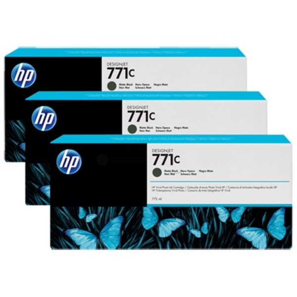 HP-771C--B6Y31A--CARTUS-BLACK-MAT-3pack